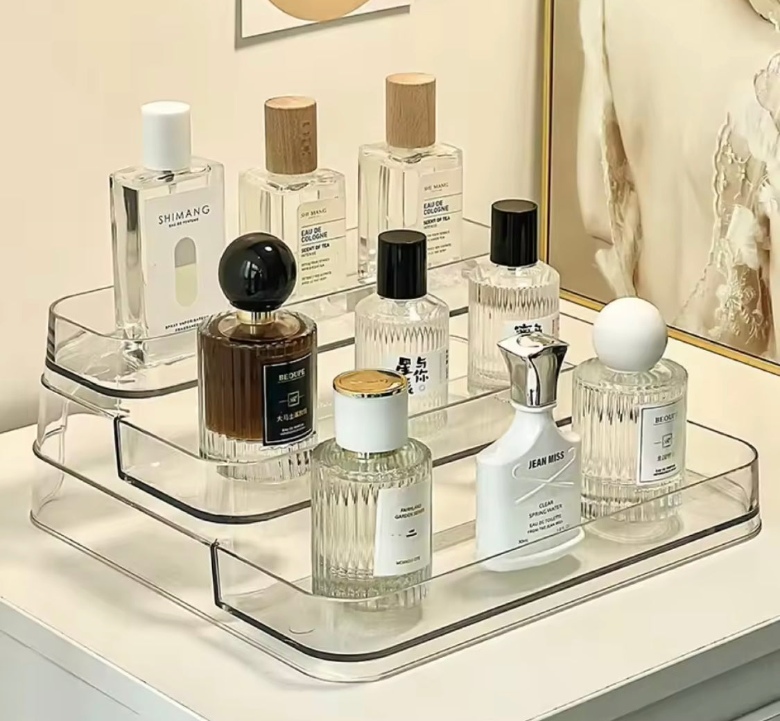 3 Tier Acrylic Desktop Perfume Shelf, Kitchen Seasoning Organizer Box, Multi Layer Vanity Countertop 3 Tier Acrylic Desktop Perfume Shelf, Kitchen Seasoning Organizer Box, Multi Layer Vanity Countertop